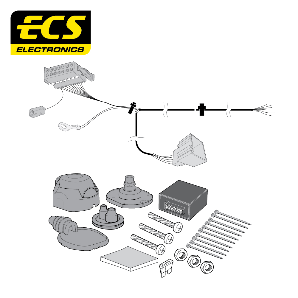 AUDI Q3 SUV 7 Pin Dedicated Towbar Electrics 10/2011 - 11/2018 - AU040B1U